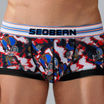 Men's Stylish Printed Trunks with Paisley and Camouflage Design
