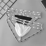 2 Pack Men's Cut-Out Design U-Pouch Solid Color Jockstraps