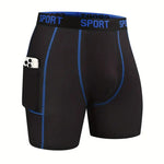4 Pack Men's Workout Side Pocket Breathable Mid-Length Training Stretch Boxers Briefs