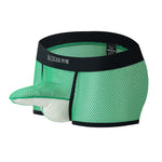 2 Pack Men's Comfy Waistband Separate Pouch & Breathable Mesh Trunks