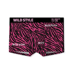 4 Pack Men's Ice Silk Pink Leopard Print Anti-Chafing Stretch Fit Trunks