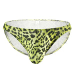 4 Pack Men's U-Convex Leopard Print Nylon Bikini