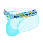 2 Pack Men's High-Cut Cartoon Waistband Breathable Semi-Transparent Bikini