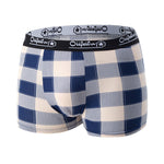 4 Pack Men's Trendy Plaid Design Daily Stretch Soft Trunks