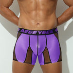2 Pack Men's Workout Anti-Chafing Quick-Dry & Breathable Mesh Stretch Boxer Briefs