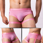 Men’s Sexy Solid Color Suspender Briefs