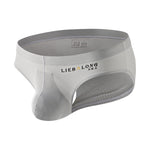 2 Pack Men's Ice Silk Mesh Support Pouch Low-Rise Form-Fitting Solid Color Bikini