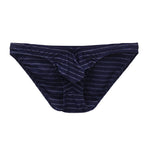 4 Pack Men's U-Pouch Striped Low-Rise Breathable & Sexy Briefs