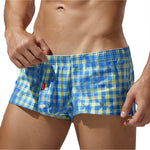 Men's Low-Rise Plaid Sexy Pouch Boxers
