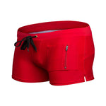 Men's Zippered Pocket Design Moisture-Wicking Swim Shorts & Trunks