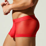 2 Pack Men's Stay-Put Fit Lightweight & Airy Solid Color Semi-Transparent Trunks