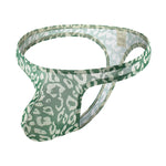 4 Pack Leopard Print See-through Mesh Thongs