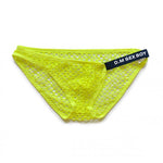2 Pack Men's Low Waist Sexy Mesh Breathable Sports Transparent Briefs