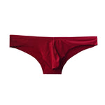 4 Pack Men's 3D U-Pouch Low Rise Ice Silk Cooling Satin Bikinis