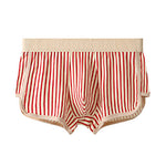 4 Pack Men's Striped Pure Cotton Breathable Loose-Fit Comfortable Trunks