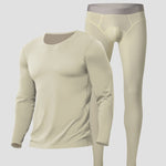 Men's Seamless Double-sided Round Neck Thermal Underwear Set