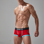 2 Pack Men's Stretch Cotton Breathable Colourway Contrast Trunks