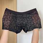 3 Pack Men's Ice Silk Breathable Lightweight 10A Antibacterial Lace Trunks