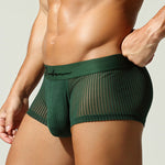 3 Pack Men's Striped Mesh Trunks with Comfort Pouch