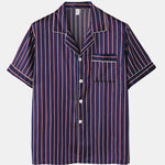Men's Striped Satin Cool Pajamas Set