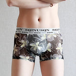 3 Pack Men's Ice Silk Mesh Breathable Printed Odor-Control Trunks