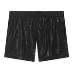 Men's Faux Leather Glossy Striped Fashion Shorts