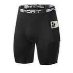 2 Pack Men's Stretch Fit Side Pocket Mid-Rise Breathable Activewear Tights