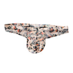 3 Pack Men's Ice-Silk Leopard Mesh Thong with Double-Lined Crotch
