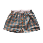 2 Pack Men's Cotton Plaid Boxers with Side Opening and Relaxed Elastic Waistband