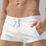 Men's Solid Color Breathable Stretch Swim Trunks