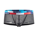 4-pack Men's Low-rise See-through Micro-mesh Pouch Shiny U-convex Wide-edge Boxer Briefs