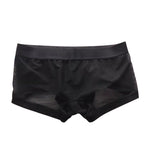 2 Pack Men's Stay-Put Fit Lightweight & Airy Solid Color Semi-Transparent Trunks