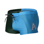 Men's Anti-Odor Bold Prints Stretch Fit Color-Blocked Swim Trunks