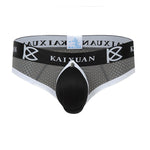 2 Pack Men's Breathable Mesh Removable U-Shaped Pocket Thongs