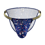 4 Pack Men's Star Print Low-Rise with Sexy U-Pouch Bikini