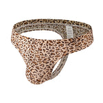 3 Pack Men's Leopard Print Quick-Dry Ultra-Light Chafe-Free Design Thongs