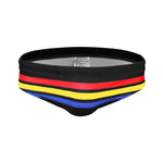 Men's 4-Way Stretch Perfect Fit Colorful Striped Swim Briefs