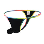 3 Pack Men's Ultra-Thin Sexy Smooth Breathable Contrast Waistband Strings