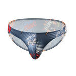 3 Pack Men's Low Rise Breathable Sports Print U-Pouch Moisture Wicking Bikinis
