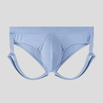 2 Pack Men's Low-Rise Support Pouch Briefs with Anti-Slip Thigh Straps