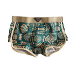 3 Pack Men's Vintage Print Cotton Comfy Waistband Soft Touch Trunks