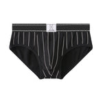 4 Pack Men's Striped Design Soft-Touch Cotton Fabric Breathable Briefs
