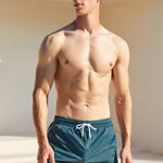 Men’s Waistband Drawstring Beach Swim Shorts