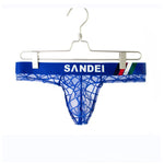 3 Pack Men's Low-Rise Lace Sexy Mesh Briefs And Thongs