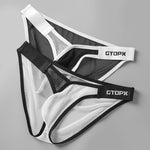 2 Pack Men's U-Pouch Sheer Mesh Briefs