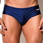 Men’s Shiny Solid Color Swim Briefs