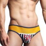 Men's Spliced Striped Mesh Pouch Briefs