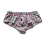 2 Pack Men's Button Fly Plaid Print Comfort Breathable Trunks