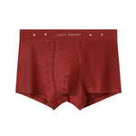 4 Pack Men's Soft Jacquard Cotton Lucky Red Breathable Trunks
