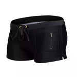 Men's Solid Color Breathable Stretch Swim Trunks